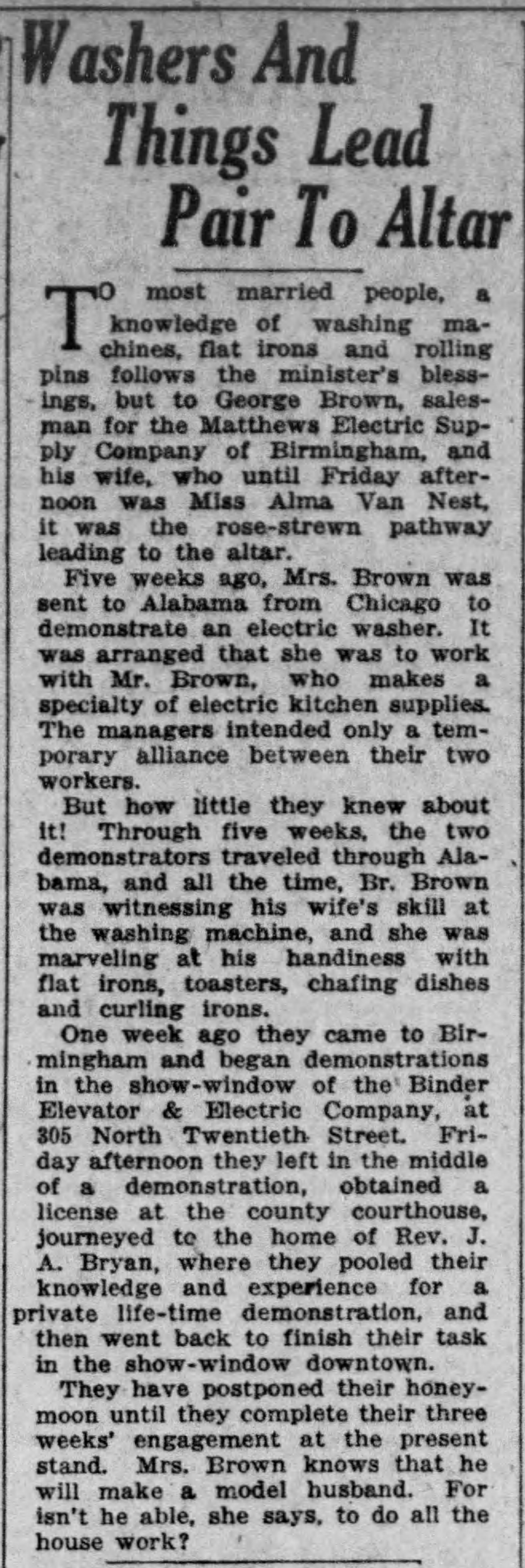 Alma Van Nest-George Brown